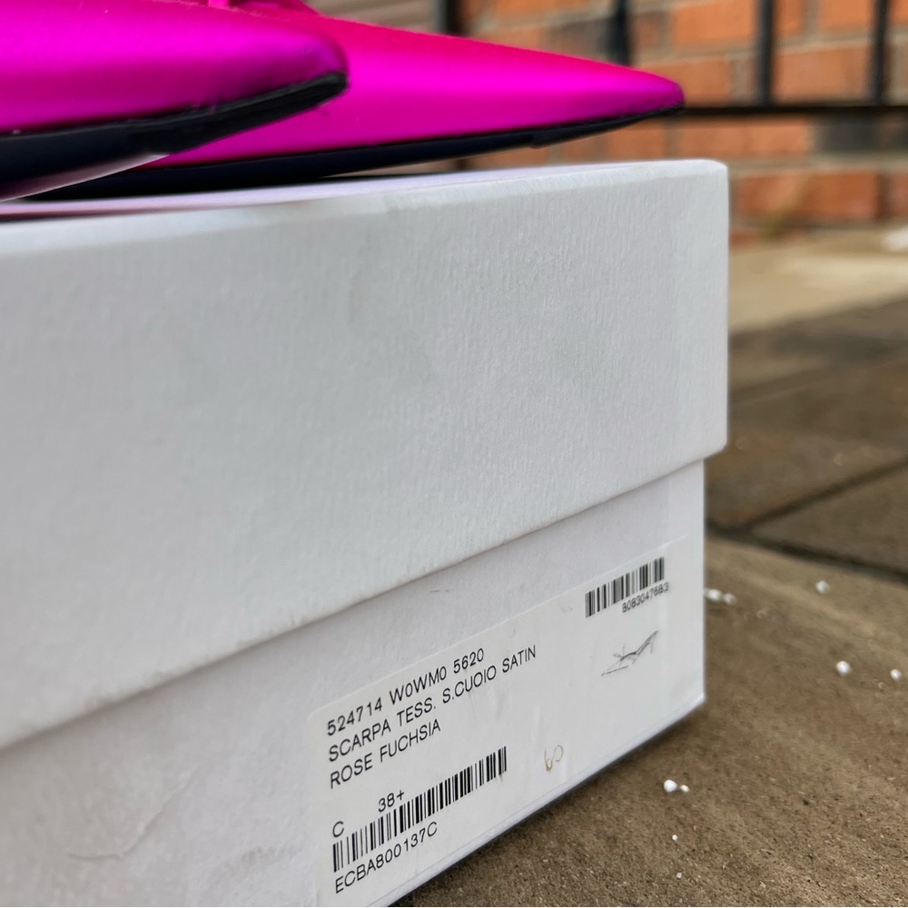 BALENCIAGA Knife Bow Satin Fuchsia Mules - Size 38.5 - NEW - Picture 17 of 17